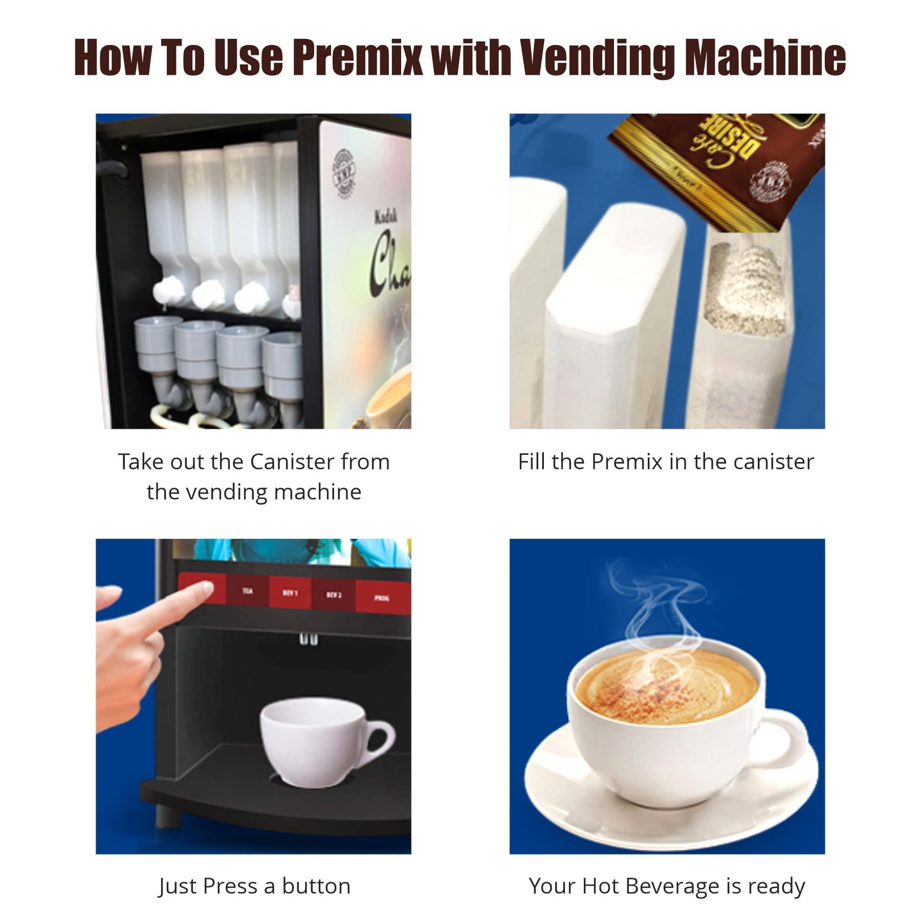 Cappuccino Premix (1Kg) | Makes 40 Cups(8 oz) | 3 in 1 | Milk not required | For Manual Use - Just add Hot Water | Suitable for all Vending Machines | Vanilla Flavoured - cd-usa.com