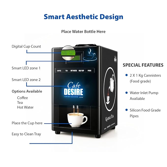 2 LANE LED - Double Option Tea & Coffee Vending Machine