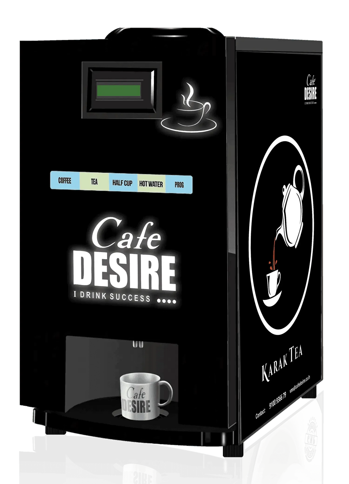 Pump Model - LED Coffee Machine 2 Lane | Two Beverage Options | Fully Automatic Tea & Coffee Vending Machine 