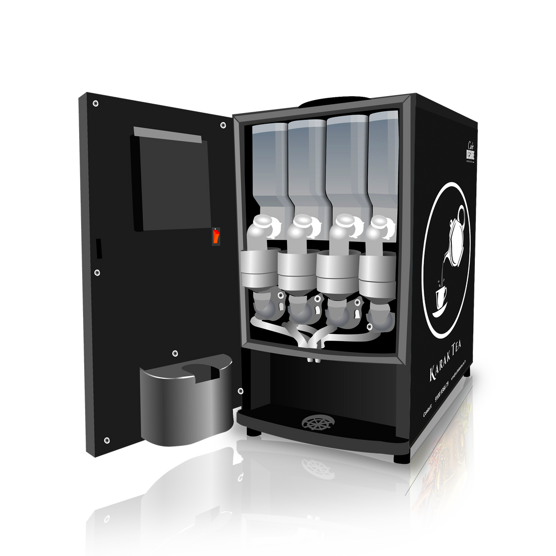 4 LANE LED - Tea & Coffee Vending Machine (Multi-Water-Inlet)