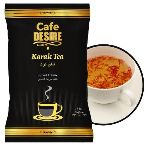 Karak Saffron Tea Premix (1Kg) | 3 in 1 Tea | Makes 40 Cups(8 oz) | Tea with Saffron Flavour | Milk not required | For Manual Use - Just add Hot Water | Suitable for all Vending Machines - cd-usa.com