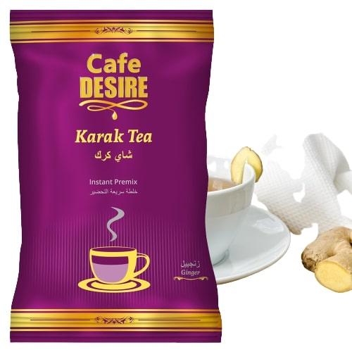 Karak Ginger Tea Premix (1Kg) | 3 in 1 Tea | Makes 40 Cups(8 oz) | Strong Tea with Ginger Flavour | Milk not required | Rich taste as Home-made | For Manual Use - Just add Hot Water | Suitable for all Vending Machines - cd-usa.com